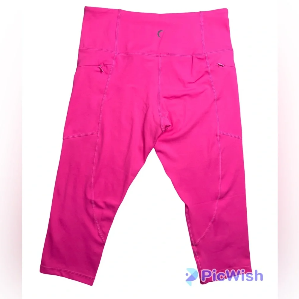Pink Zipper Pocket Light n Tight Hi Rise Crop 17” (6-8) ZYIA NWT 791 - Picture 6 of 14